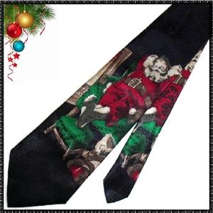 Ugly CHRISTMAS Neck Tie RELAXING SANTA CLAUS